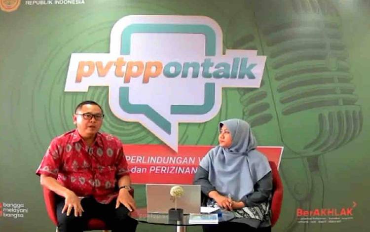 Ketua Kelompok Pendaftaran Varietas Tanaman Kementan M Luthful Hakim (kiri) secara virtual dalam acara PVTPP on Talk Seri 15 di Jakarta, Sabtu (24/2/2024). ANTARA/HO-Humas Kementan