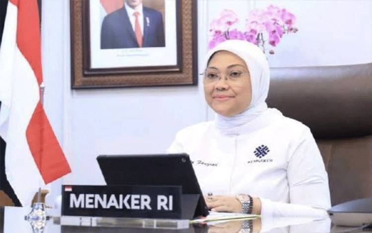 Menteri Ketenagakerjaan Ida Fauziyah di Jakarta, Senin (18/3/2024). (ANTARA/HO-Kemnaker)