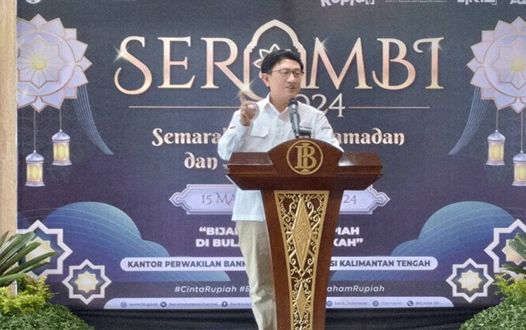 Kick Off SERAMBI 2024 atau Semarak Rupiah Ramadhan dan Idul Fitri 2024 bersama perbankkan di Kantor Perwakilan Bank Indonesia Provinsi Kalteng, Selasa, 19 Maret 2024.(FOTO: TESTI PRISCILLA)