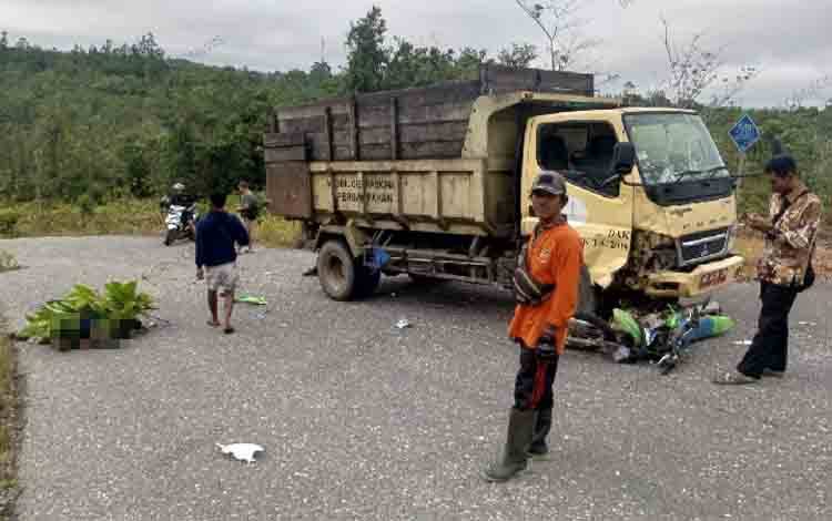 Kecelakaan lalu lintas di sekitar Bukit Bandi Kurun Kabupaten Gunung Mas mengakibatkan satu orang meninggal dunia, Selasa, 19 Maret 2024. (FOTO: IST)