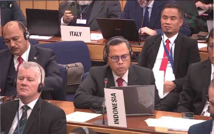 Delegasi Republik Indonesia dalam Sidang Komite Perlindungan Lingkungan Maritim ke-81 yang digelar 18-22 Maret di Markas Besar IMIO, London, Inggris. ANTARA/HO-Humas Kemenhub