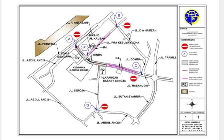 Tangkapan layar peta rekayasa lalu lintas buka puasa bersama di kediaman H. Abdul Rasyid AS. (FOTO: DANANG)