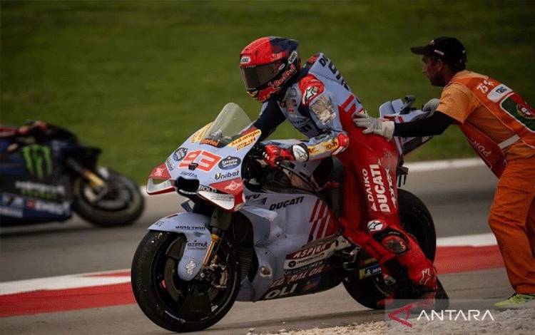 Pembalap Gresini Racing Marc Marquez saat membalap di MotoGP 2024 Portugal di Sirkuit Algarve, Portimao, Minggu (24/3/2024). (ANTARA/Gresini Racing)