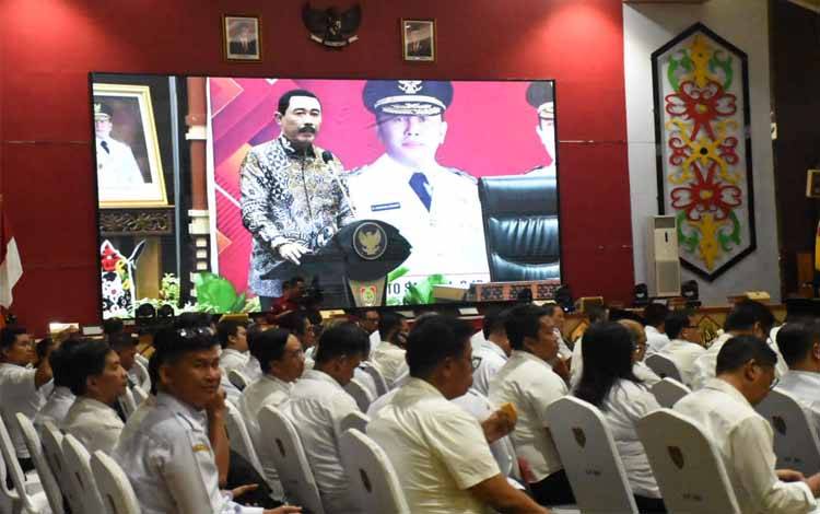 Rektor IPDN Hadi Prabowo saat memberikan arahan dalam Musrembang tingkat provinsi Kalteng di Aula Jayang Tingang, Rabu, 24 April 2024. (FOTO:SETDA KALTENG)