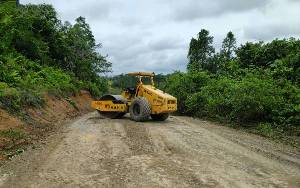 DInas PUPR Barito Utara Laksanakan Penguatan Jalan Lemo