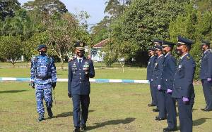 Danlanud Iskandar Pimpin Upacara Peringatan HUT ke 75 TNI AU di Pangkalan Bun Secara Sederhana