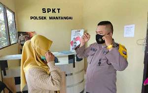  Pengunjung Mako Polsek Mantangai Diwajibkan Gunakan Masker dan Cuci Tangan