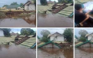 Banjir Sebabkan Rumah Dinas Tenaga Kesehatan di Baun Bango Katingan Ambruk