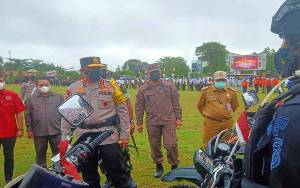 Personel Gabungan Apel Pengamanan Nataru di Polda Kalteng
