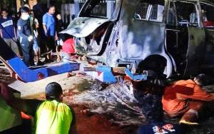Mobil Diduga Pelangsir BBM Terbakar di Palangka Raya