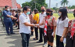 Sekda Barito Timur Lepas Kontingen Jambore Nasional Pramuka XI