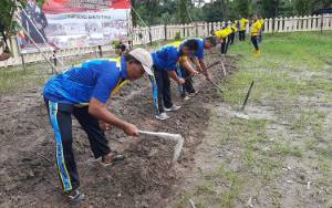 Polsek Dusun Tengah Siapkan Lahan Sayuran untuk Dukung Ketahanan Pangan