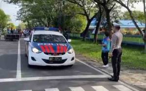 Personel Satlantas Polres Kawal Fun Bike SMAN 2 Kuala Kapuas