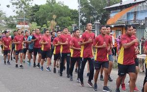  Anggota Kodim 1011 Kuala Kapuas Olaharaga Lari untuk Jaga Kebugaran Fisik