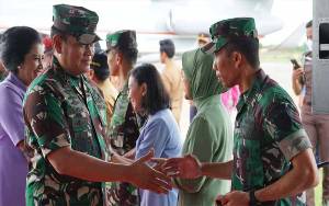 Dandim Palangka Raya Sambut Kedatangan Panglima TNI di Bandara Tjilik Riwut