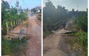Memprihatinkan, Waket II DPRD Kobar Minta Pemkab Perbaiki Jembatan di Desa Ipuh Bangun Jaya