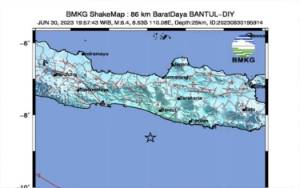 BNPB: Satu Warga Bantul Meninggal Akibat Gempa M 6,4 di Selatan Jawa
