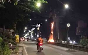Dishub Kotim Jelaskan Penyebab PJU di Jalan Tjilik Riwut Terbakar