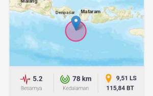 Gempa Magnitudo 5.2 Guncang Lombok NTB