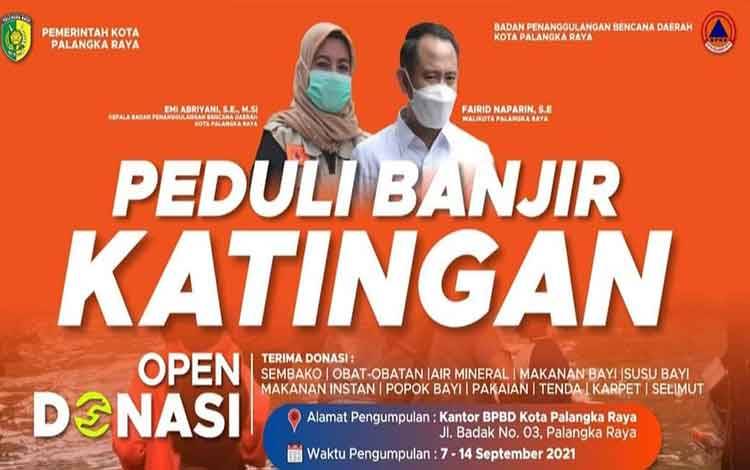 Pemko Palangka Raya Buka Donasi Untuk Warga Terdampak Banjir Katingan