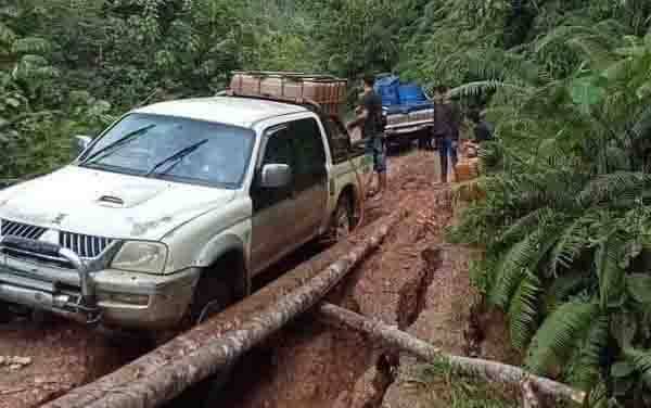 Akses Jalan Menuju Desa Tumbang Jojang Putus