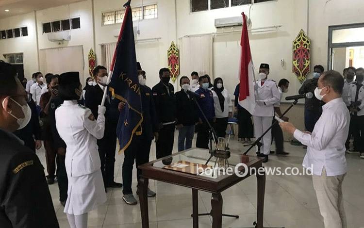 Suasana pelantikan pengurus Karang Taruna Kabupaten Kapuas masa bakti 2021 - 2026, bertempat di Aula Bappeda Kapuas.